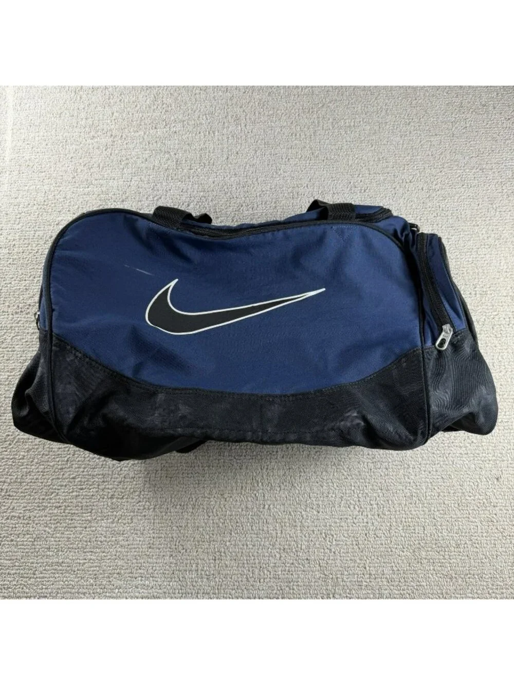 Nike Brasilia Large Logo Gym Duffel Bag Blue Black